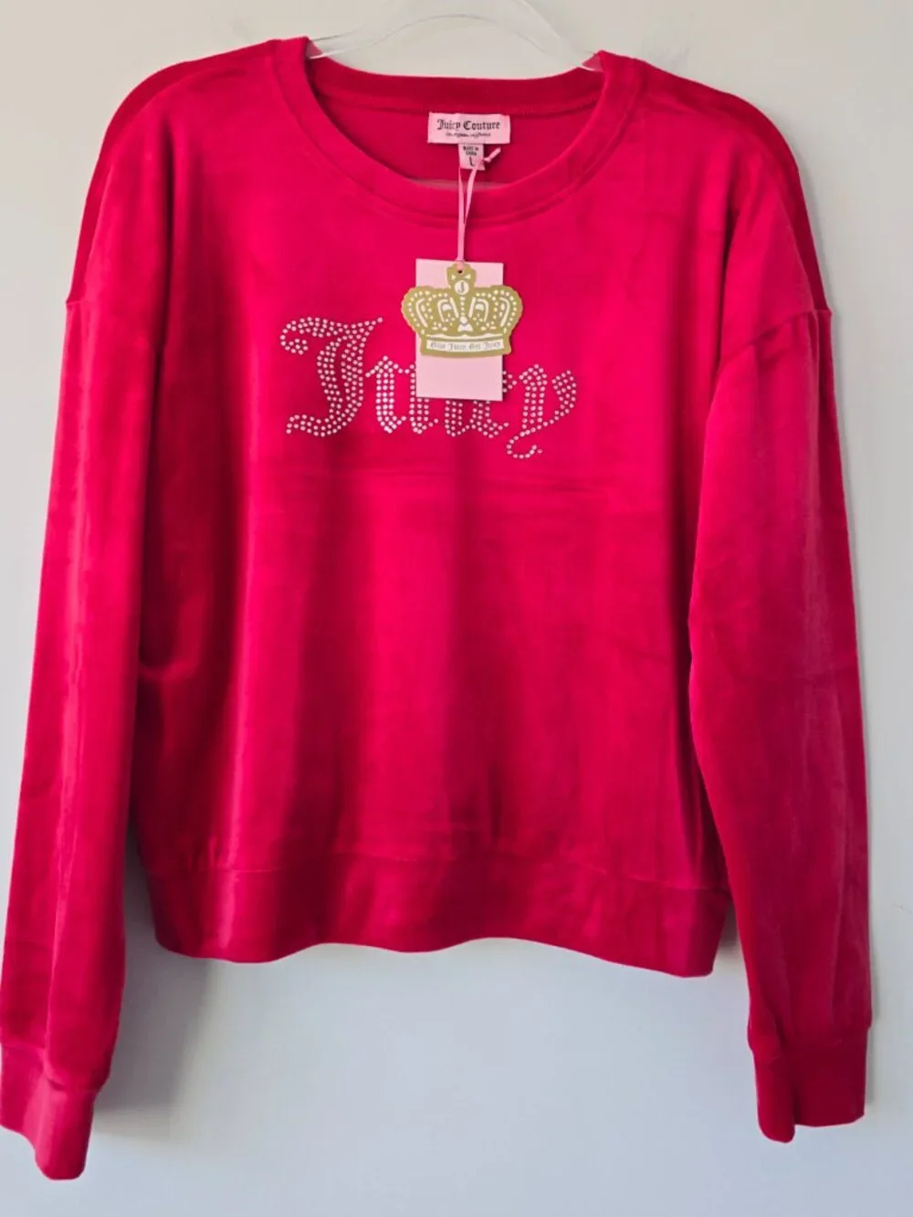 Juicy Coutute Velour Tracksuit Set L Coco Red NWT Y2K Rhinestone